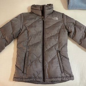 Beautiful The North Face Gray/Purple Puffer Jacket